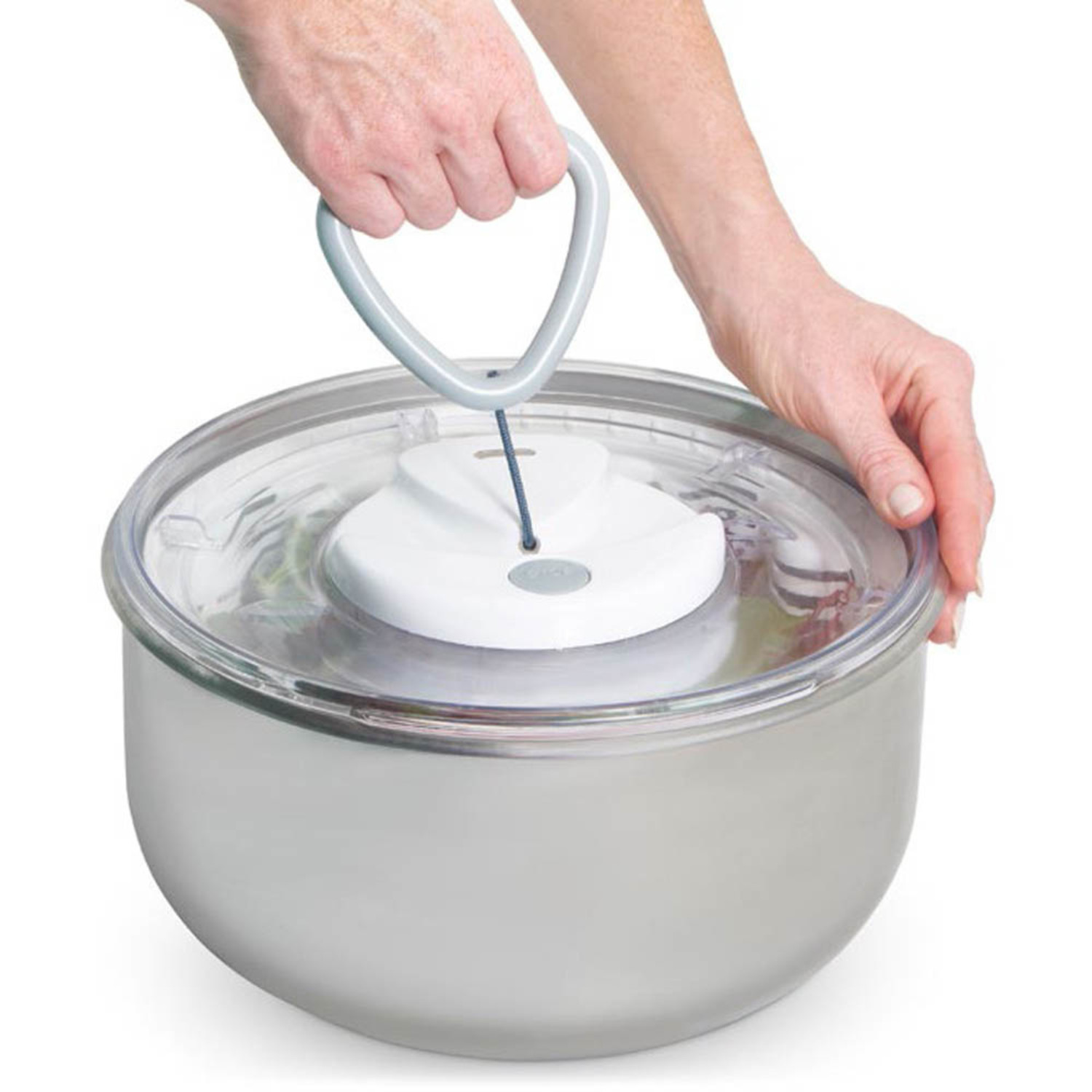 Zyliss Easy Spin Salad Spinner with Lid Handle, Large, Green, BPA Free