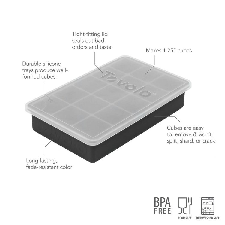 Tovolo Oyster Grey Tovolo Ice Cube Tray with Lid