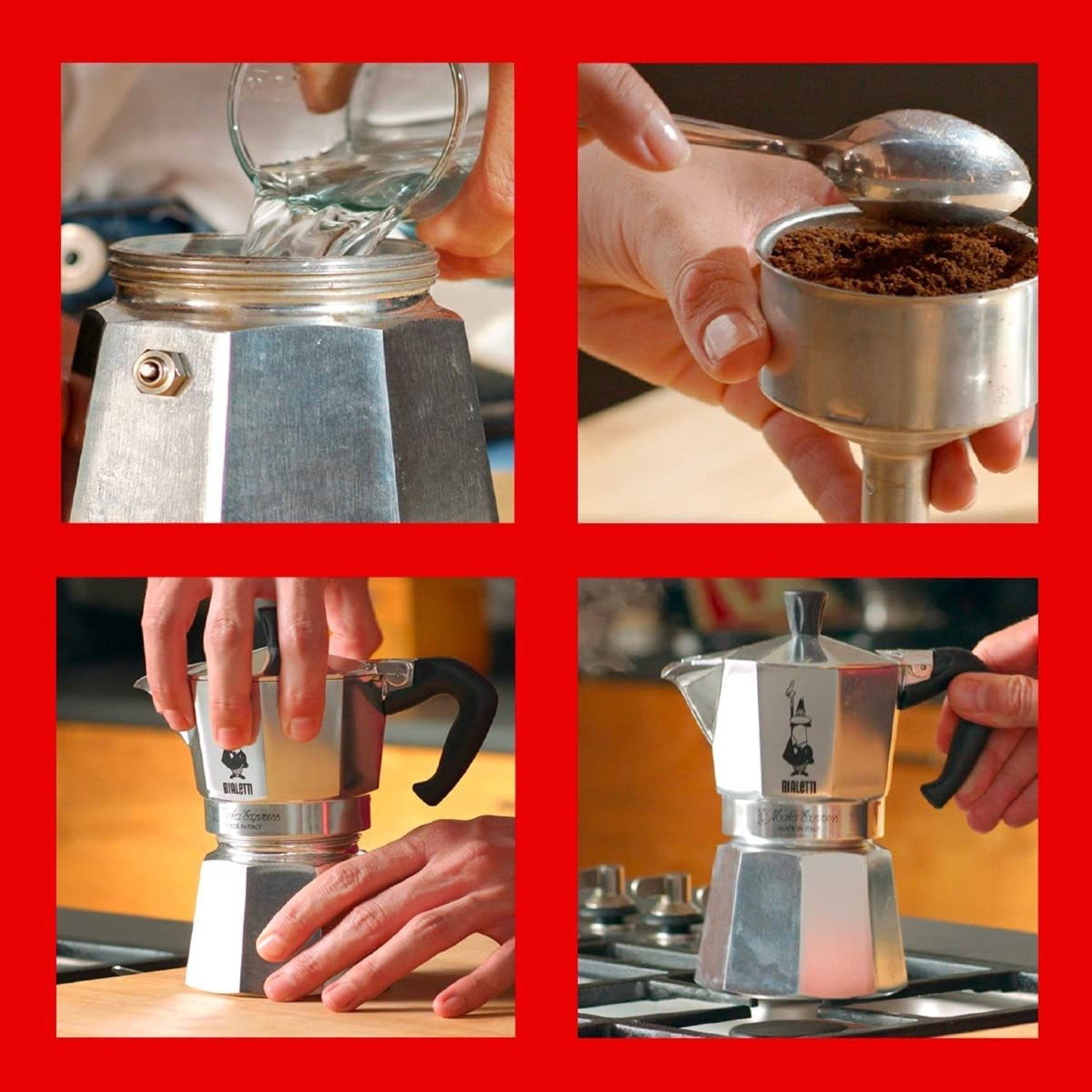 MOKA pot Bialetti Express 6 cups, red