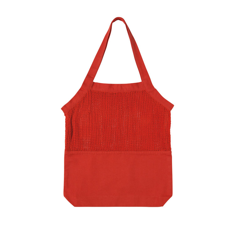 Clay Red Woven Mesh Market Tote