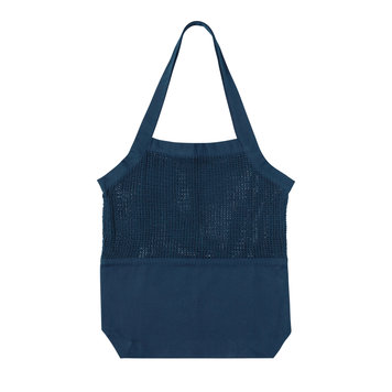 Midnight Blue Woven Mesh Market Tote