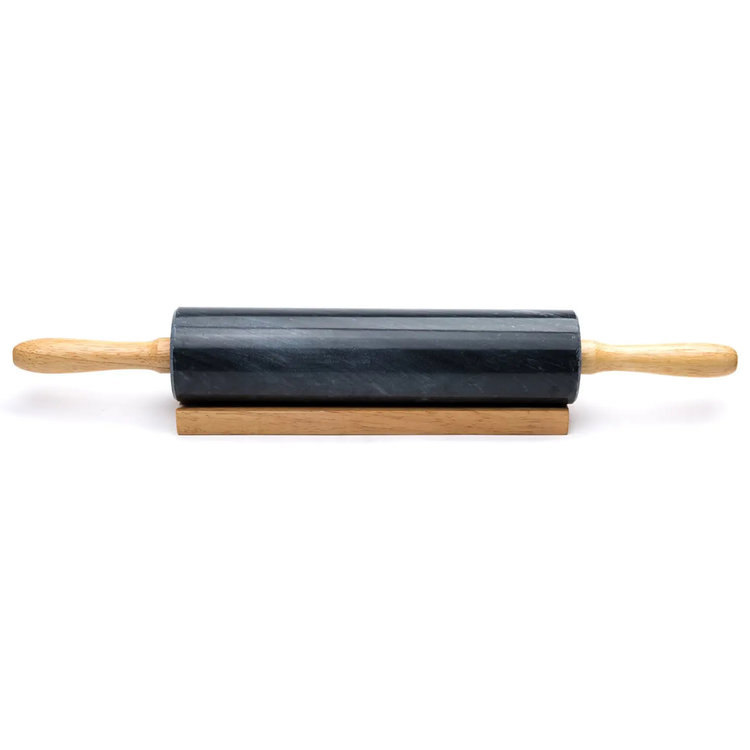 Black Marble Rolling Pin with Base