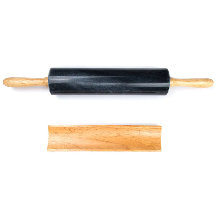 Black Marble Rolling Pin with Base