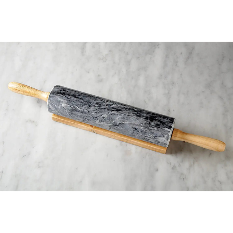 Black Marble Rolling Pin with Base