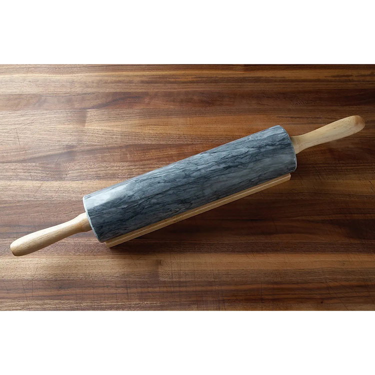 Black Marble Rolling Pin with Base