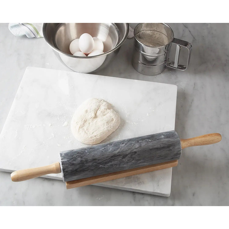 rolling pin, blk marble w/ base Whisk