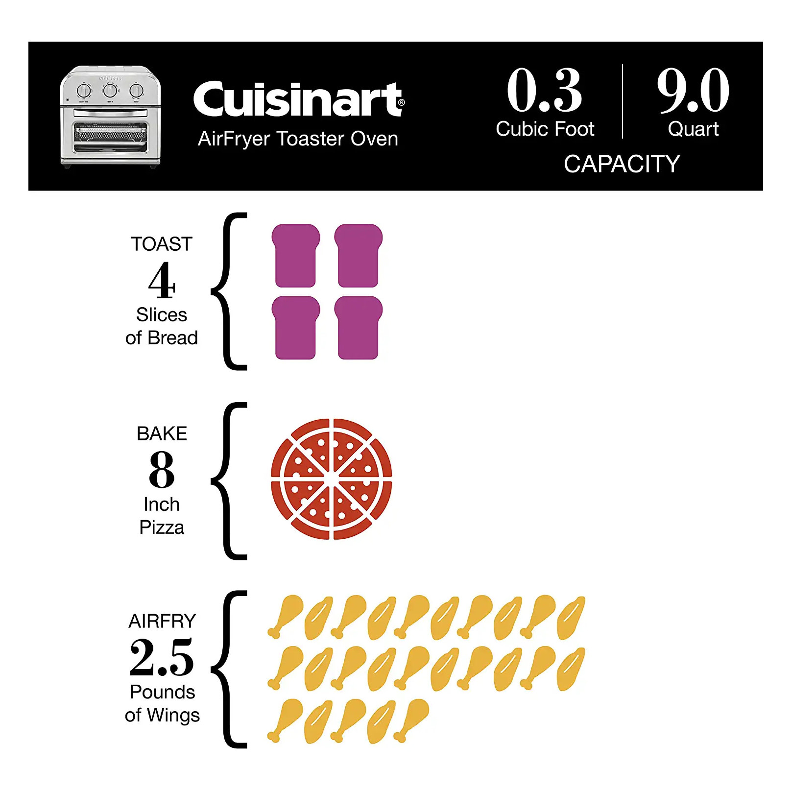 Cuisinart 4-Quart Deep Fryer with 2 Kitchen Tongs 