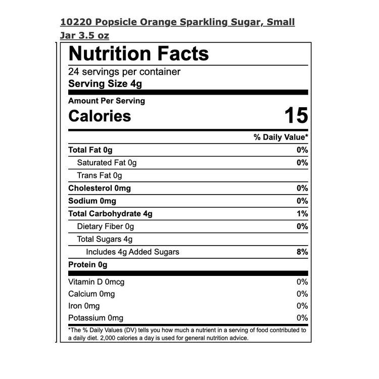 3.5oz Sparkling Orange Sanding Sugar
