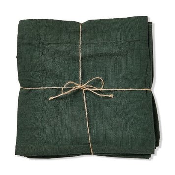 Dark Green Slub Napkins. set of 4