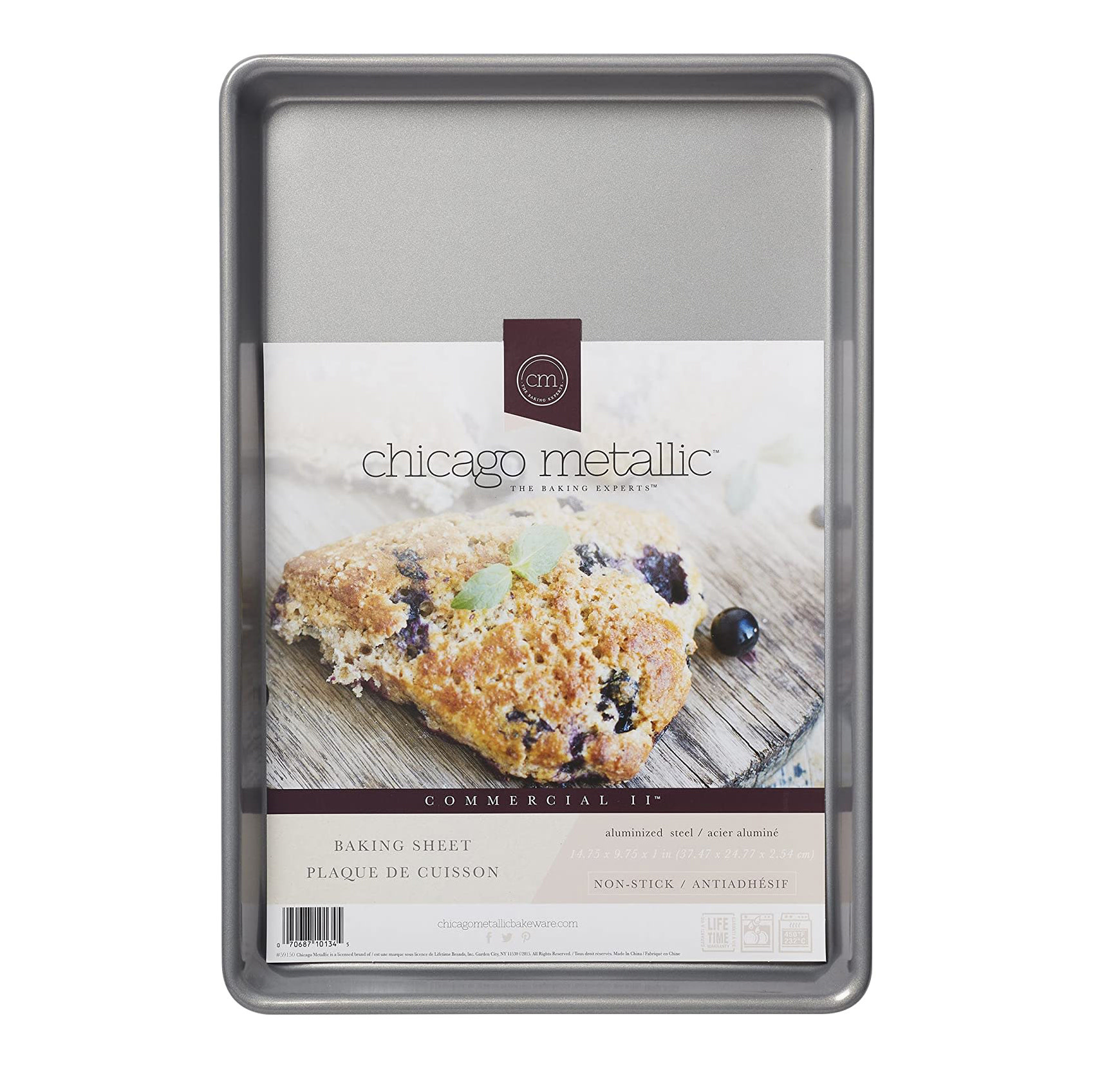 Chicago Metallic Professional Jelly Roll Pan Set of 2 with Bonus Cooling  Rack 12x17 Bakeware
