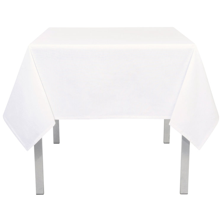60x90" White Cotton Tablecloth