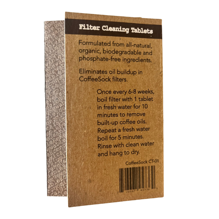 CoffeeSock Cloth Filter Cleaning Tablets, set of 8