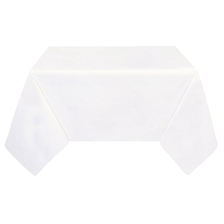 60x90" White Cotton Tablecloth