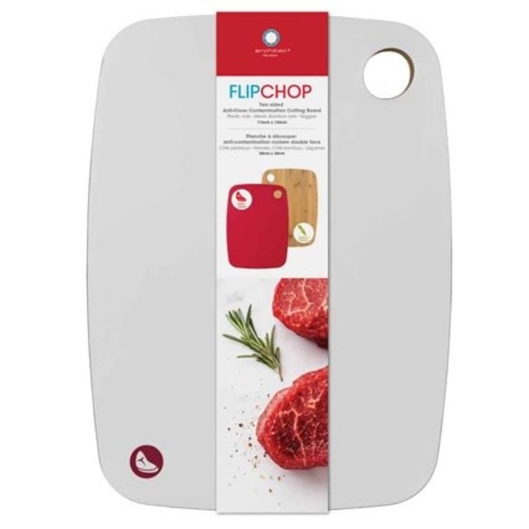 11x15" Flip Chop Wood & White Plastic Cutting Board
