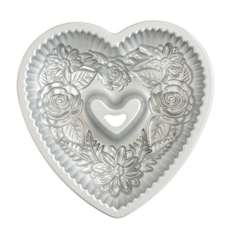 Nordic Ware 6 cup Floral Heart Bundt Pan