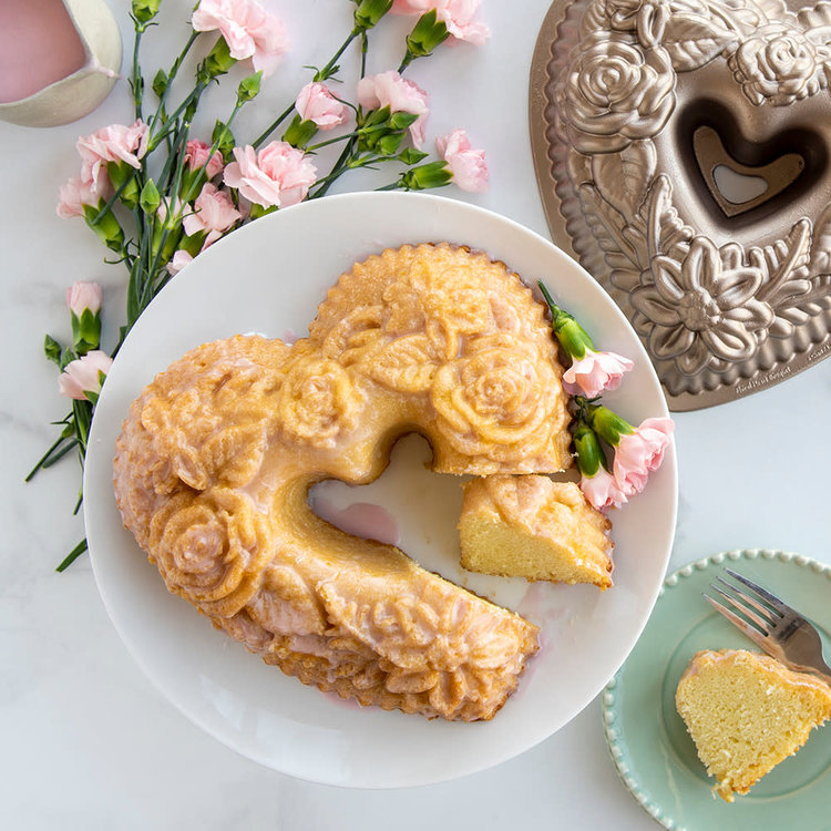 Nordic Ware 6 cup Floral Heart Bundt Pan