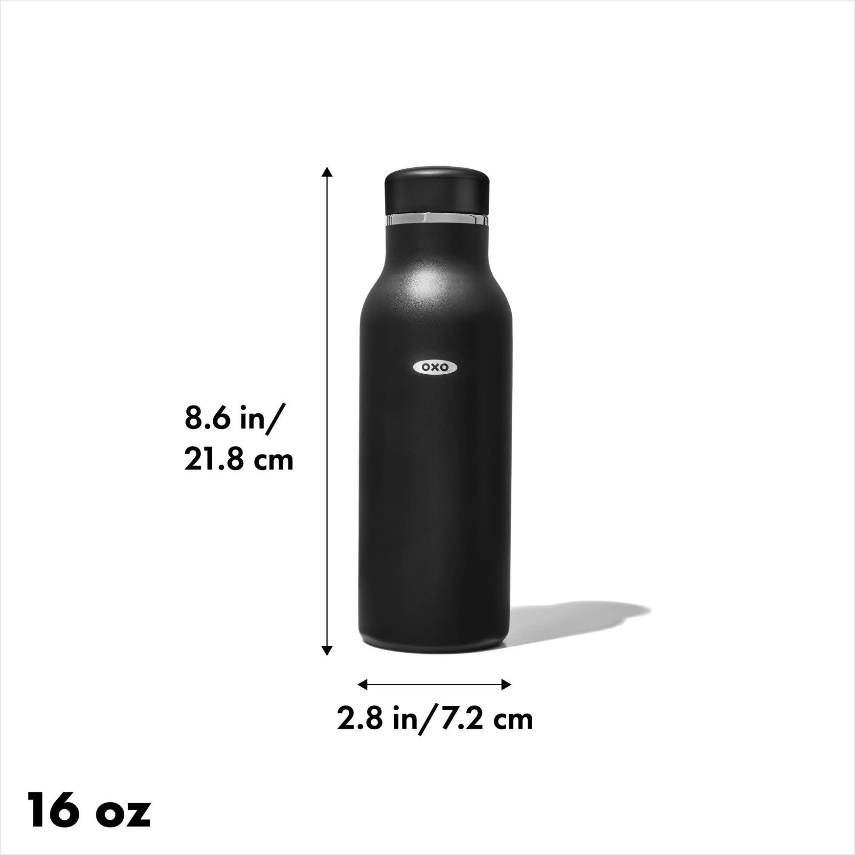 Black & White Insulated Water Bottle 16oz