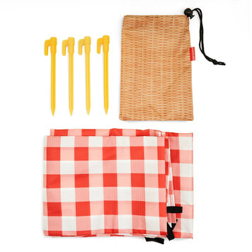 red and white picnic blanket clipart