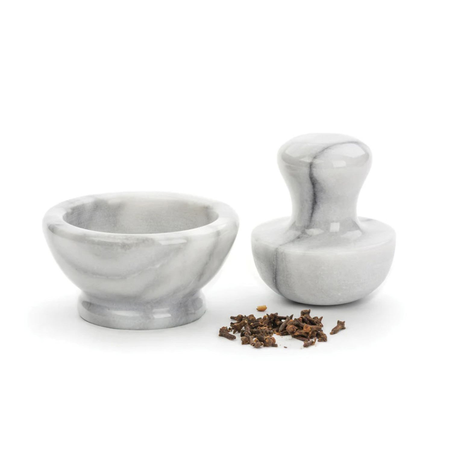 Marble Mortar & Pestle, White, Small