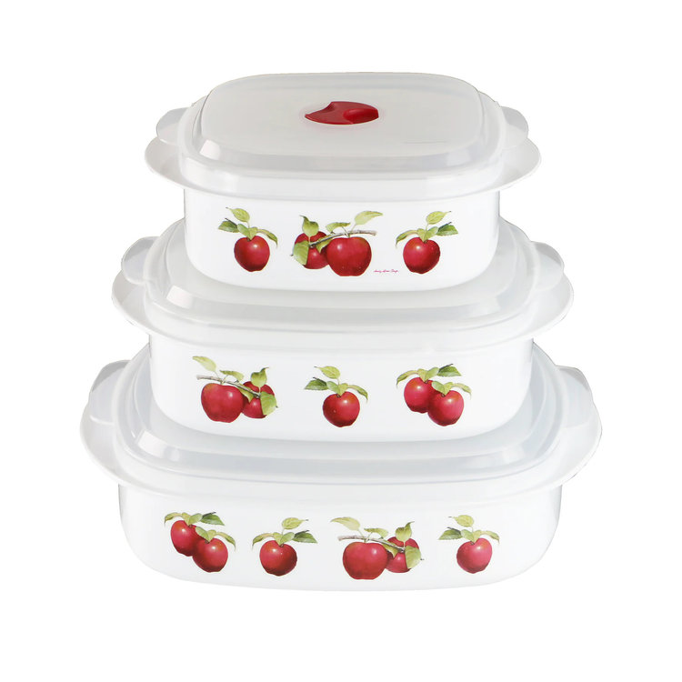 Apples (Microwave Safe) Tupperware, set of 3