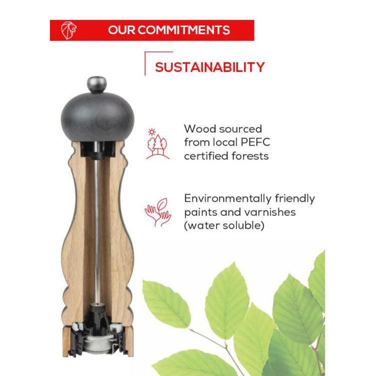 Peugeot U-select 7" Satin Black Lacquer Pepper Mill