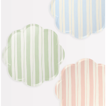 Ticking Stripe Dinner Plates, set of 8