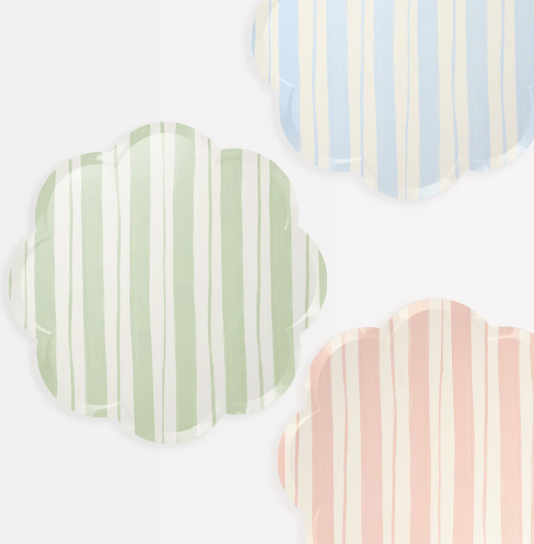 Ticking Stripe Dinner Plates, set of 8