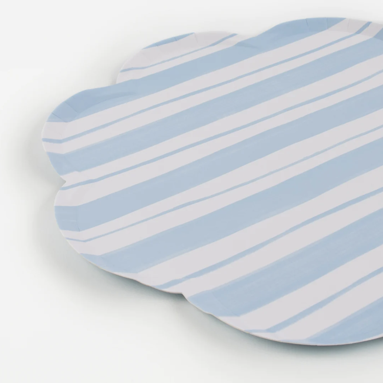 Ticking Stripe Dinner Plates, set of 8
