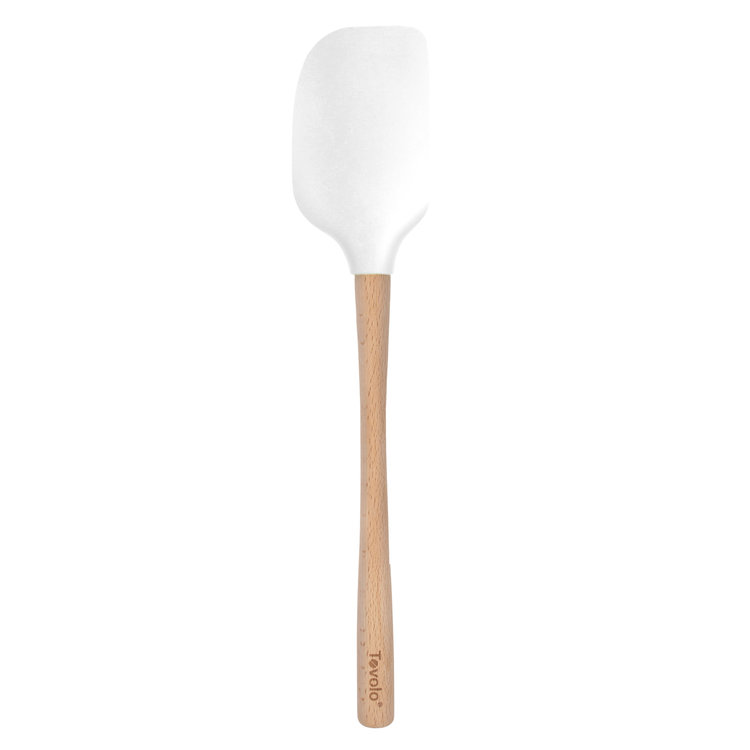 Tovolo White Silicone Spatula with Wood Handle
