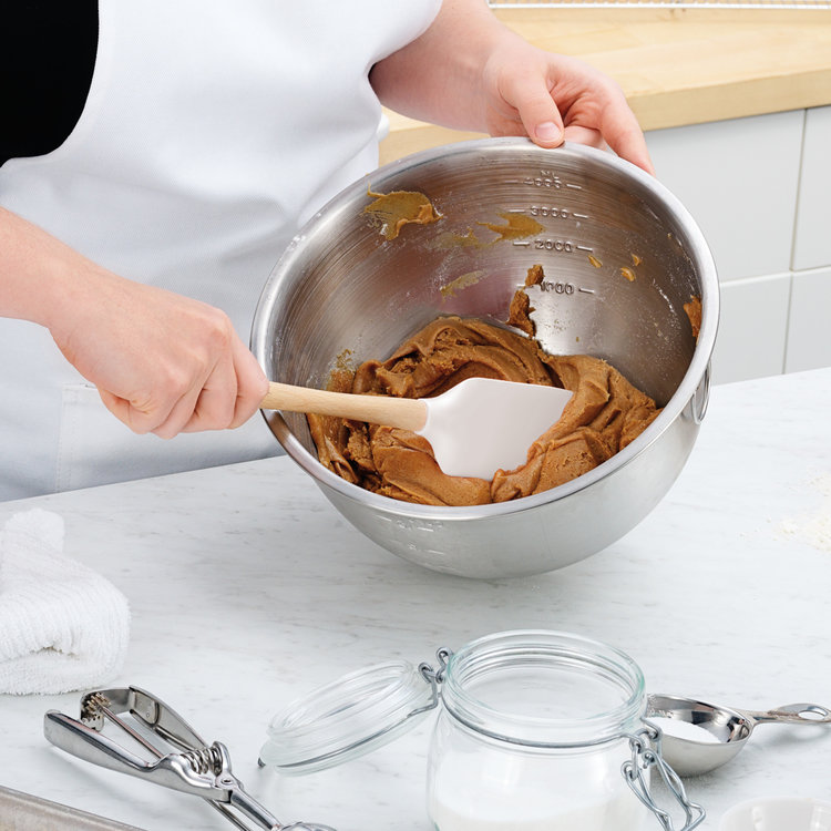 Tovolo White Silicone Spatula with Wood Handle