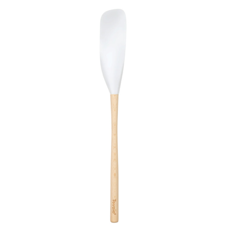 Tovolo White Silicone Jar Scraper with Wood Handle