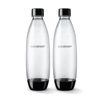 Sodastream 1 liter Slim Black Dishwasher Safe Sodastream Bottles, set of 2
