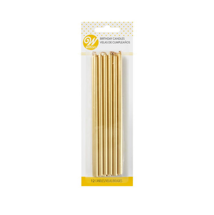 Wilton Gold Tall Birthday Candles, set of 12