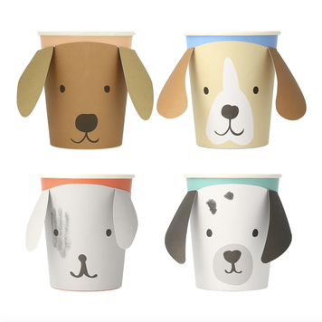 Puppy Paper cups, set of 8