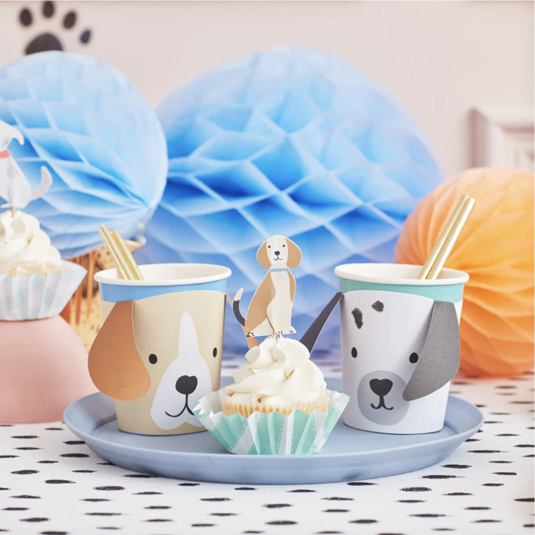 Puppy Paper cups, set of 8