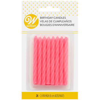Wilton Bright Pink Birthday Candles set of 12