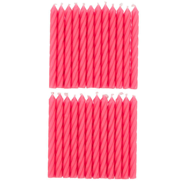 Wilton Bright Pink Birthday Candles set of 12