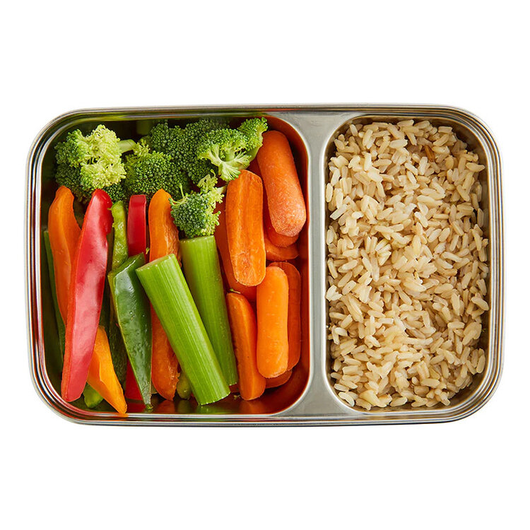 Divided Bento with Clear Silicone Lid