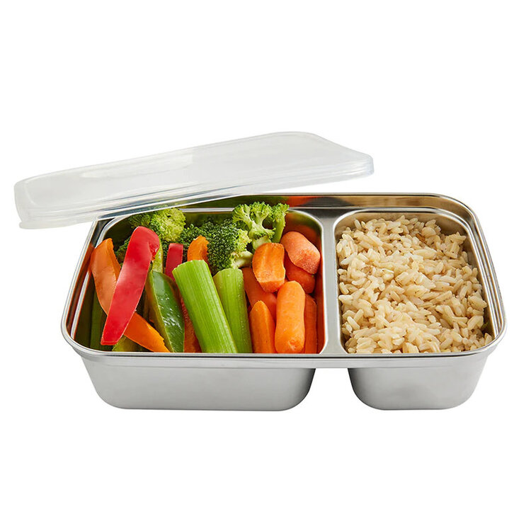 Divided Bento with Clear Silicone Lid