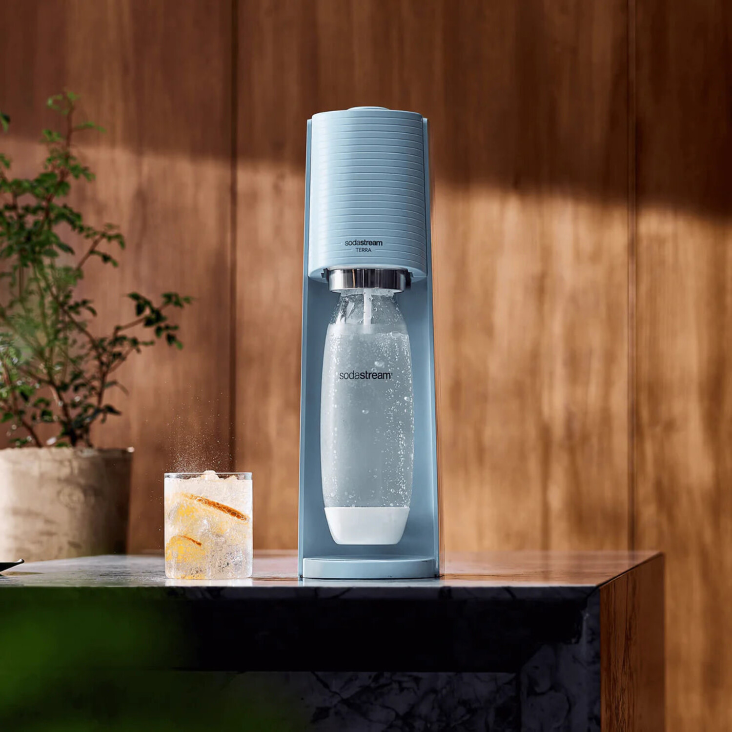 SodaStream Art Sparkling Water Maker with CO2 and Carbonating Bottle Misty  Blue