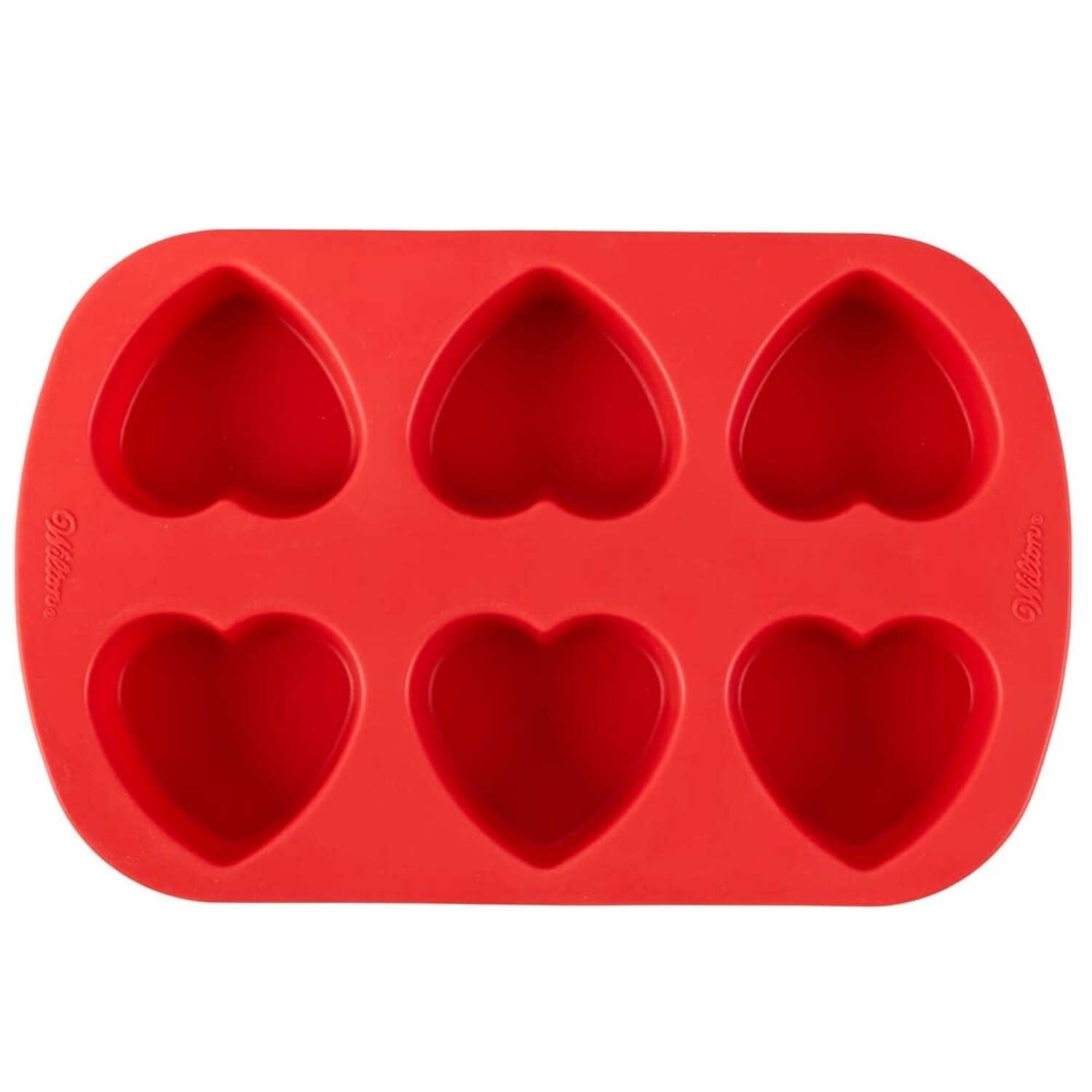 Wilton 2-Piece Silicone Heart Pan Set, Red/Pink