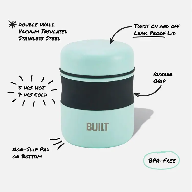 10oz Mint & Blue Food Jar