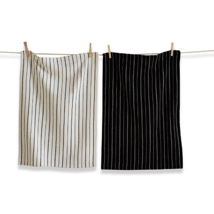 Black Tie Stripe Dishtowels, set of 2