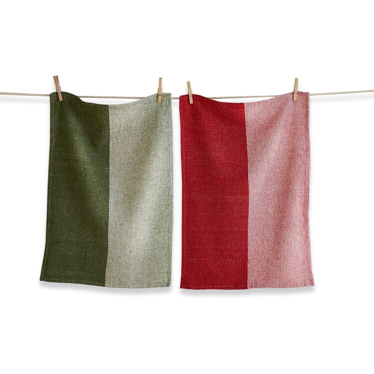Red & Green Dishtowels, set of 2