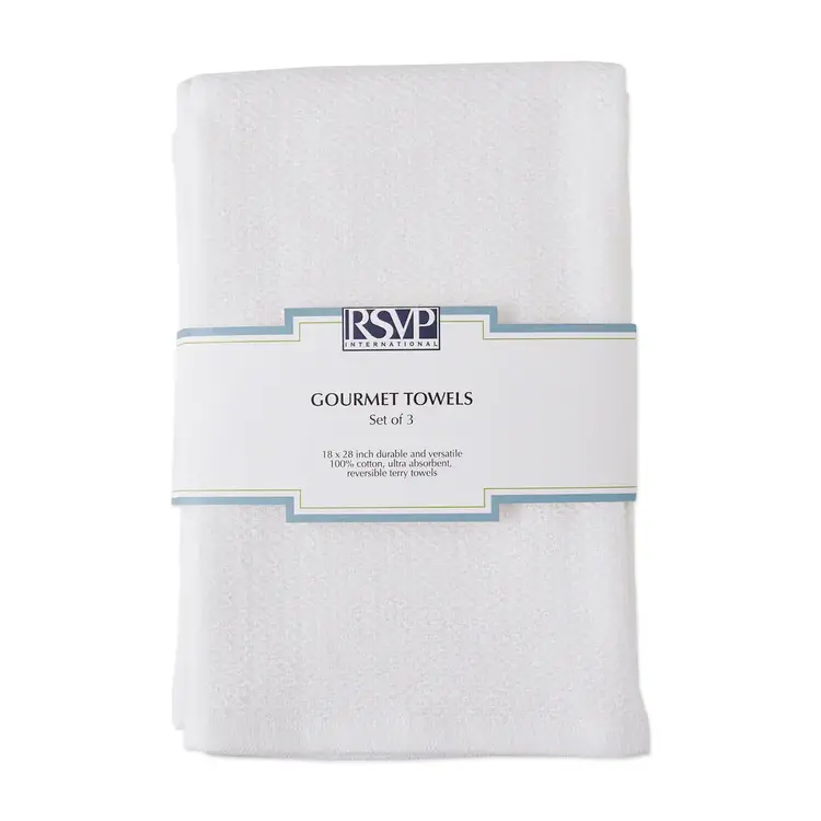 White Terry Dishtowels, set of 3