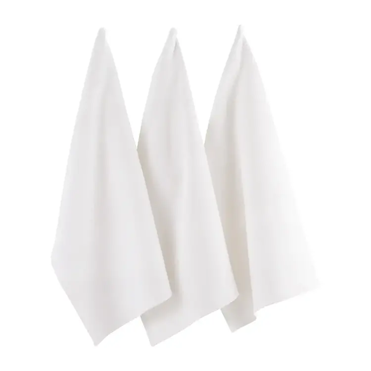 White Terry Dishtowels, set of 3