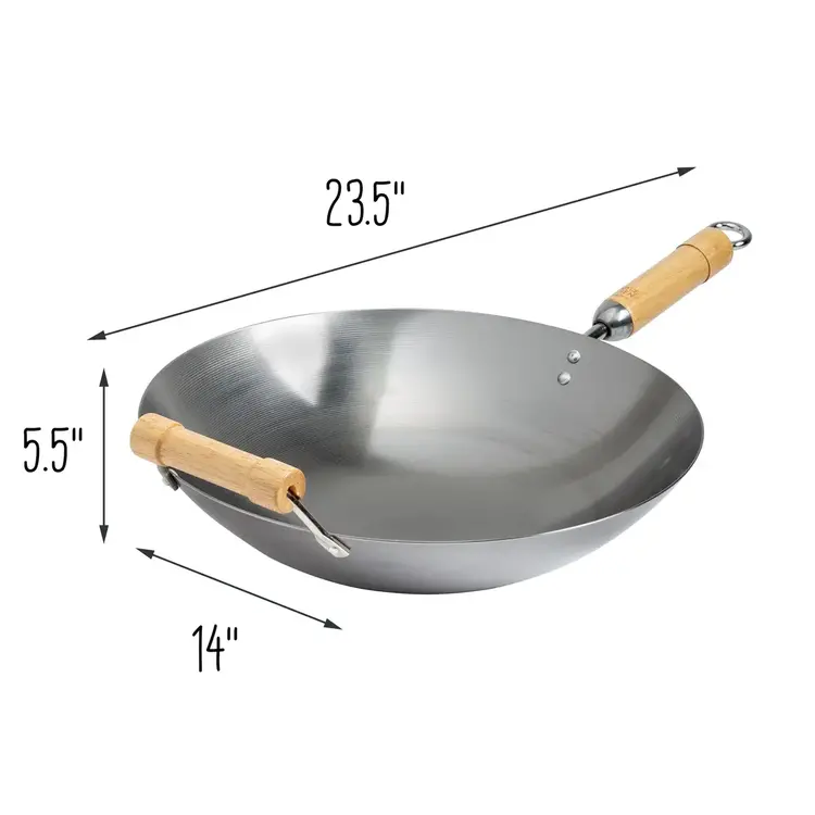14" Round Bottom Carbon Steel Wok