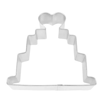 4" Wedding Cake with Heart Cookie Cutter