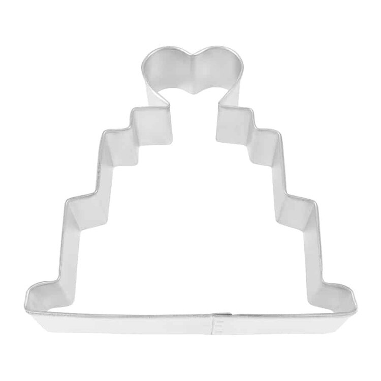 4" Wedding Cake with Heart Cookie Cutter