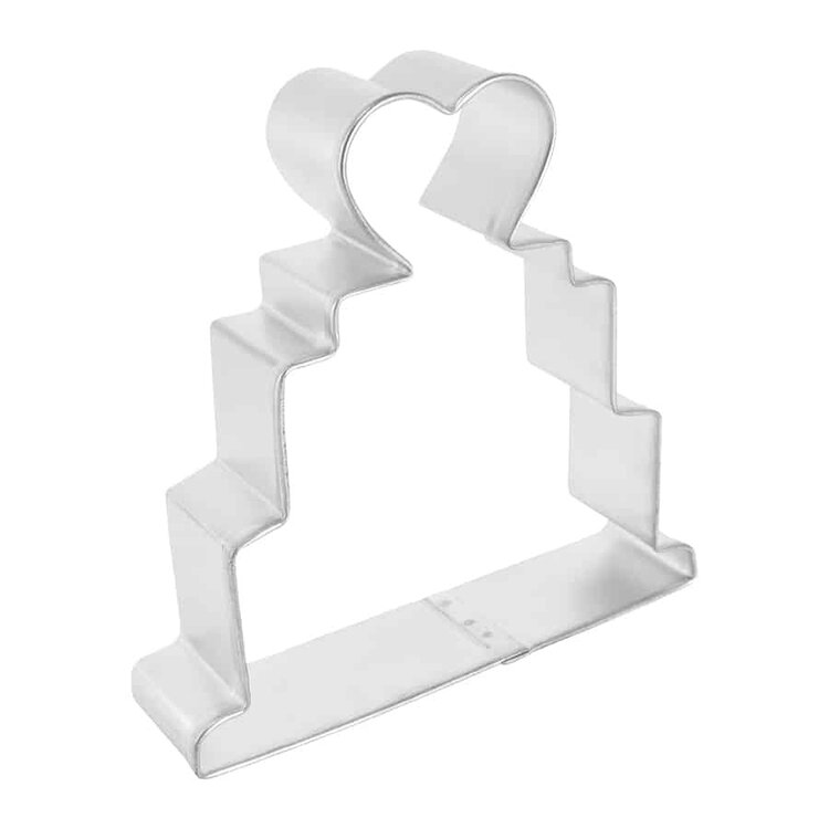 4" Wedding Cake with Heart Cookie Cutter